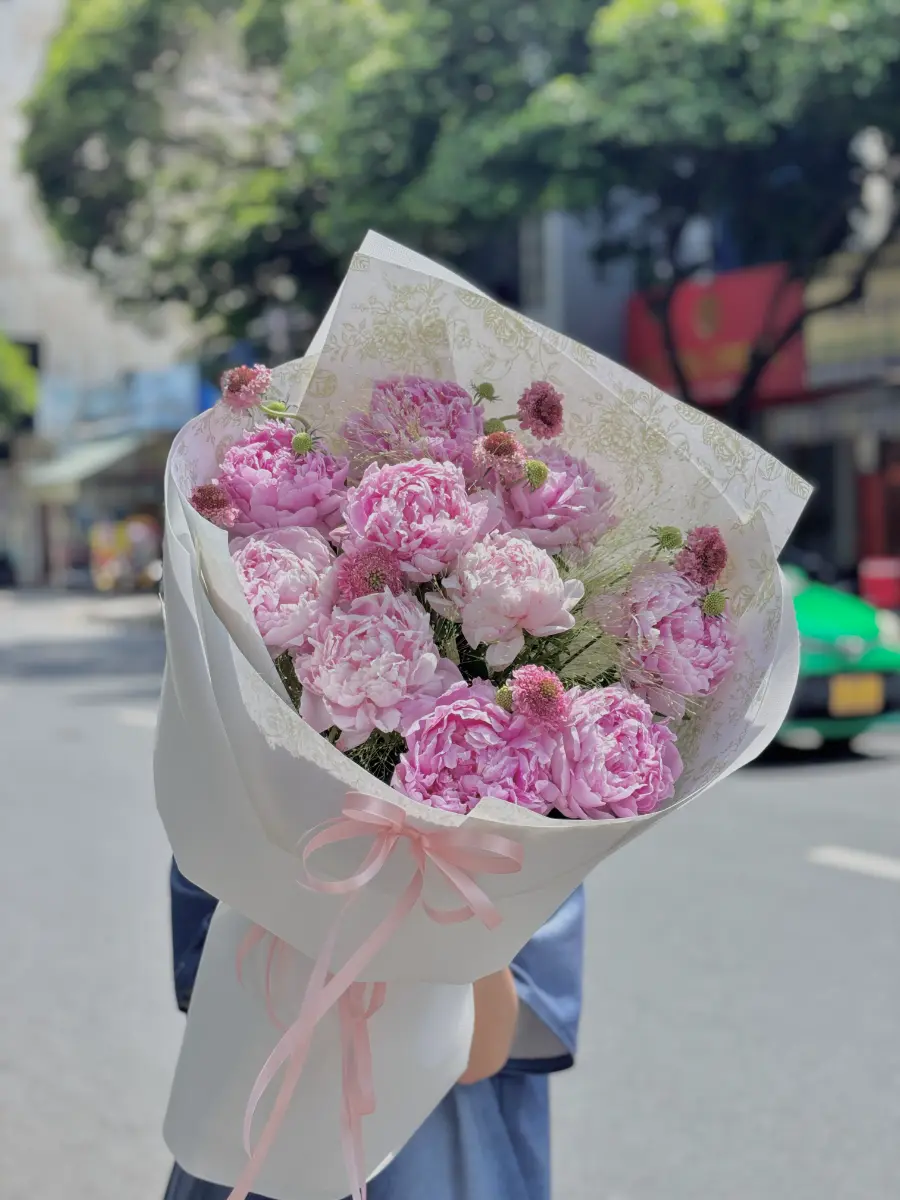 Bó hoa peony tiểu thư
