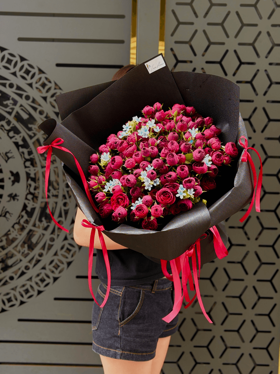 Bó hoa hồng chùm đỏ Red piano