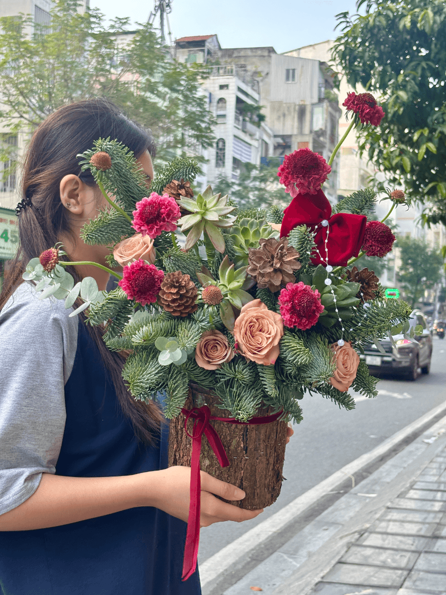 Hộp thông Noel để bàn