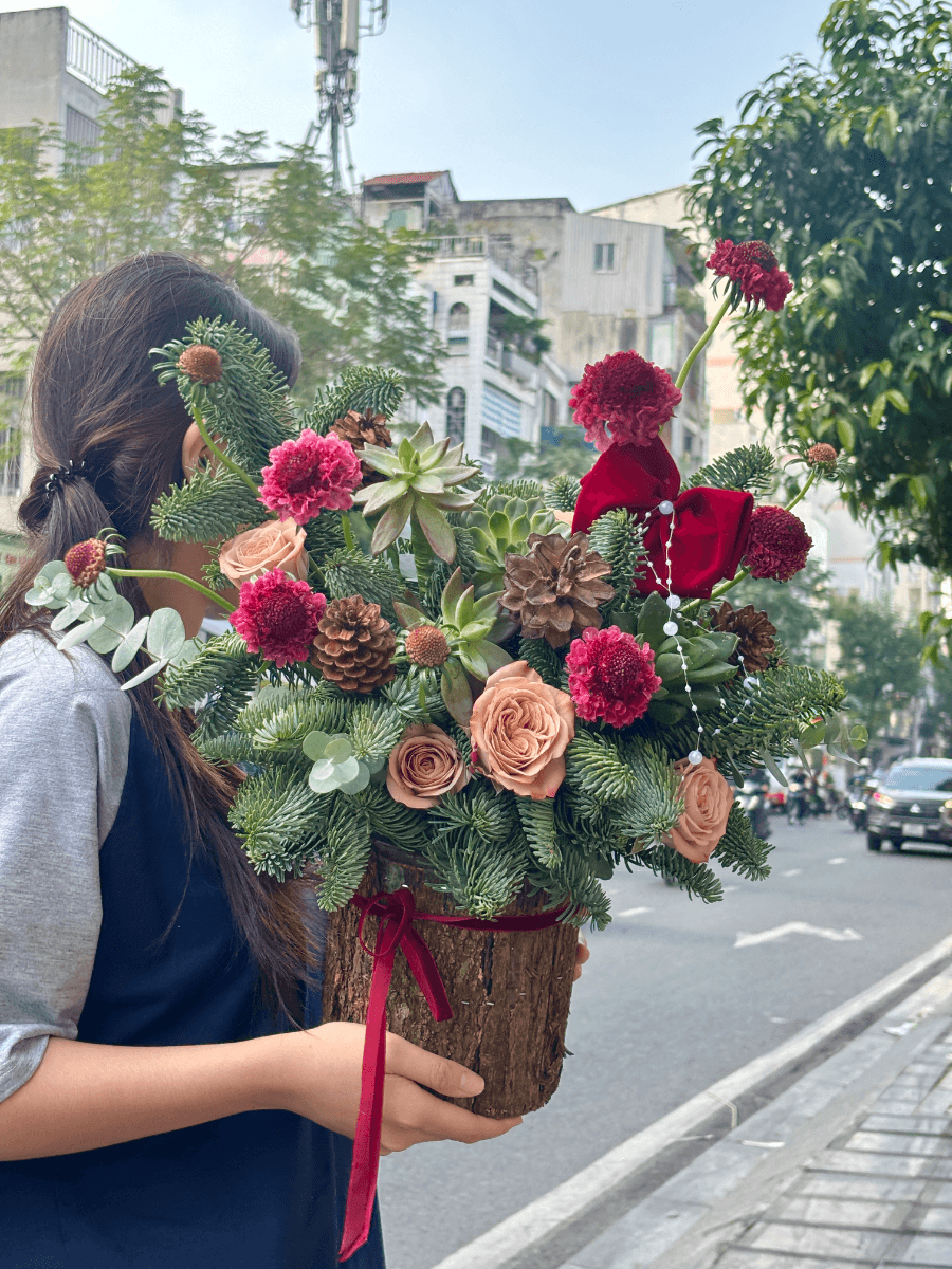 Hộp thông Noel để bàn