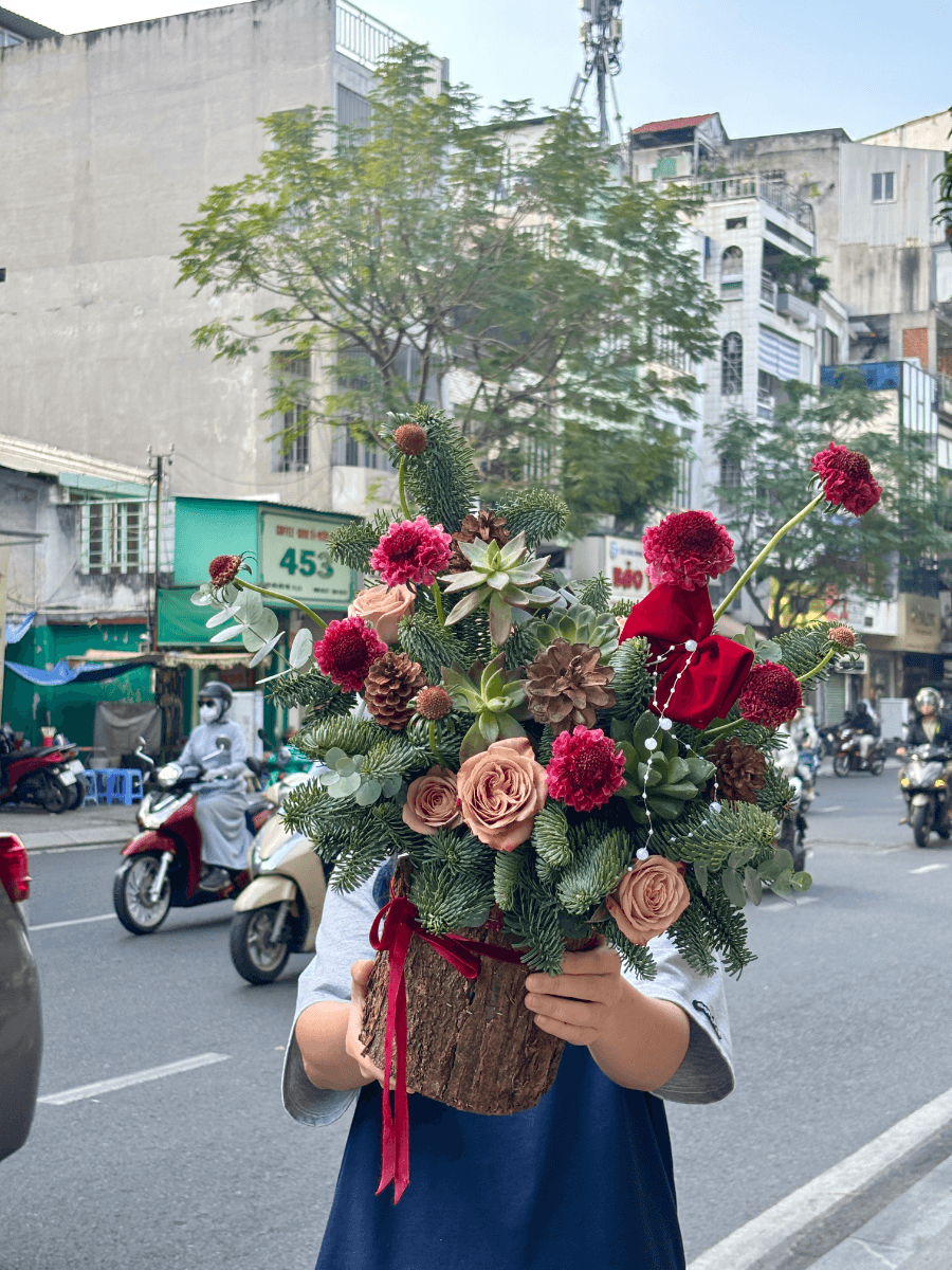 Hộp thông Noel để bàn