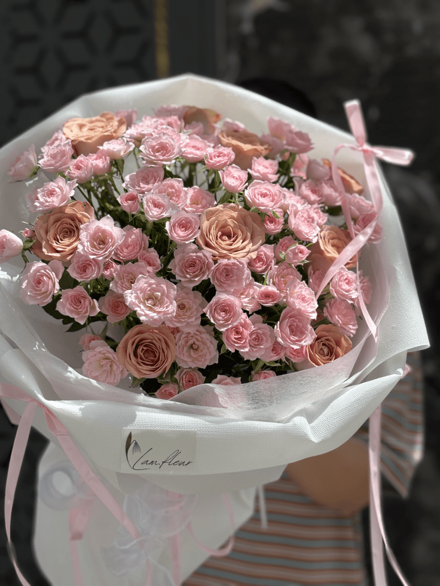 Bó chùm điền mật mix hồng capu