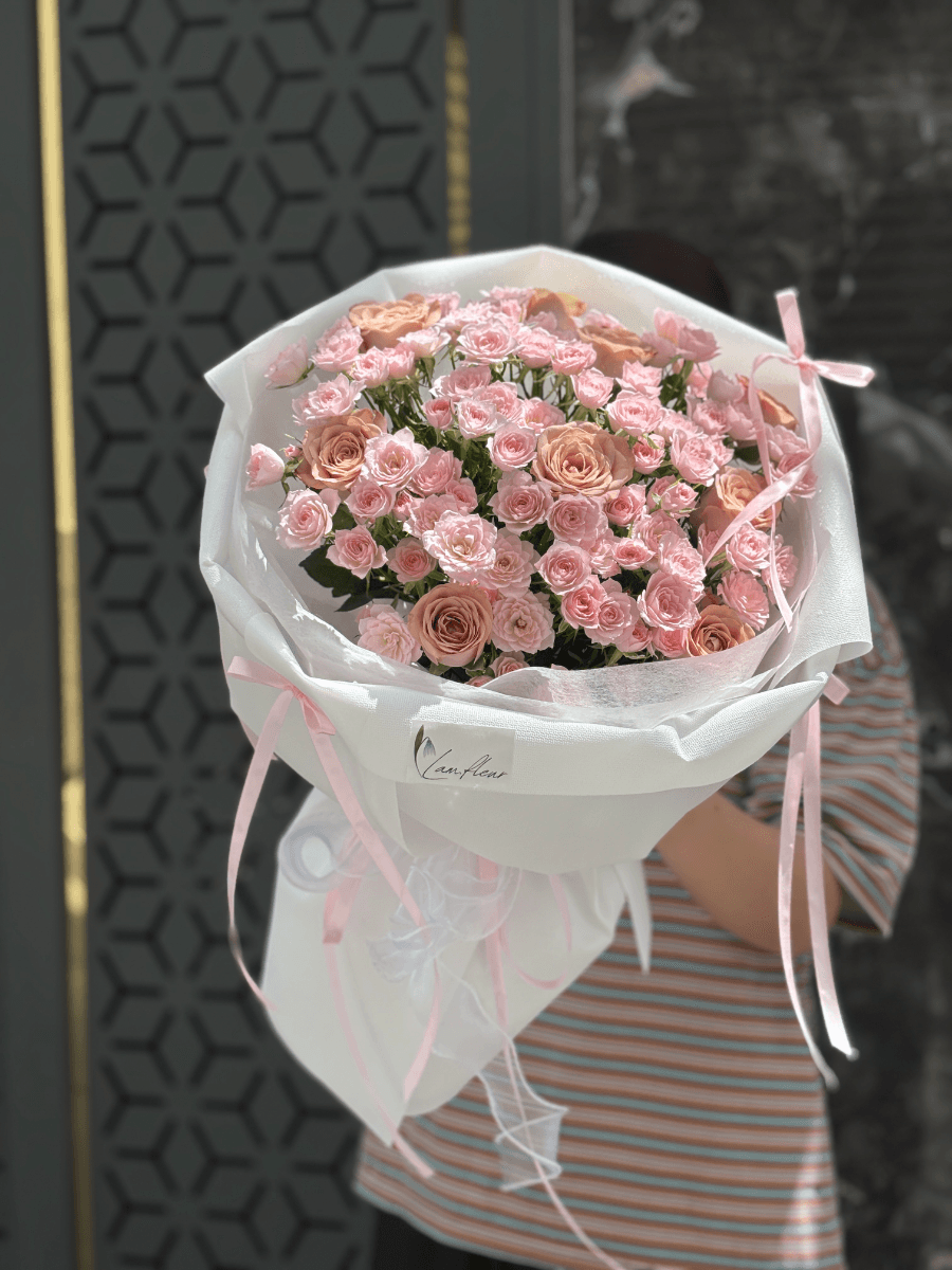 Bó chùm điền mật mix hồng capu