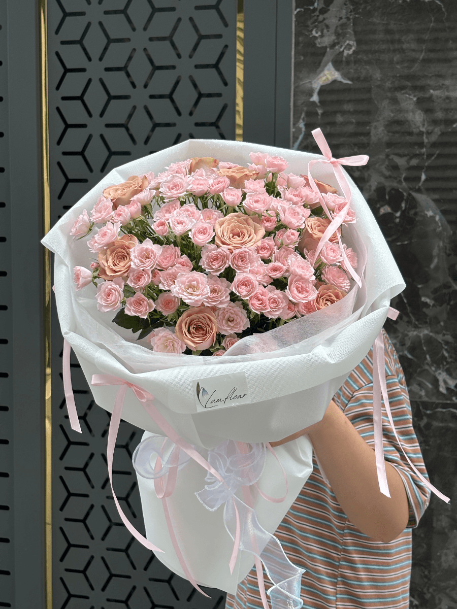 Bó chùm điền mật mix hồng capu
