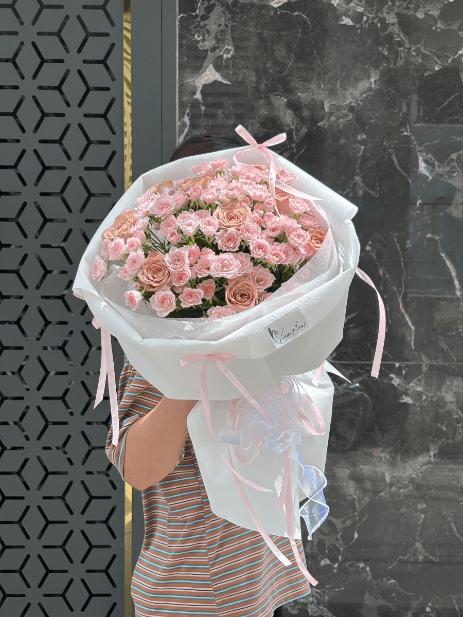 Bó chùm điền mật mix hồng capu