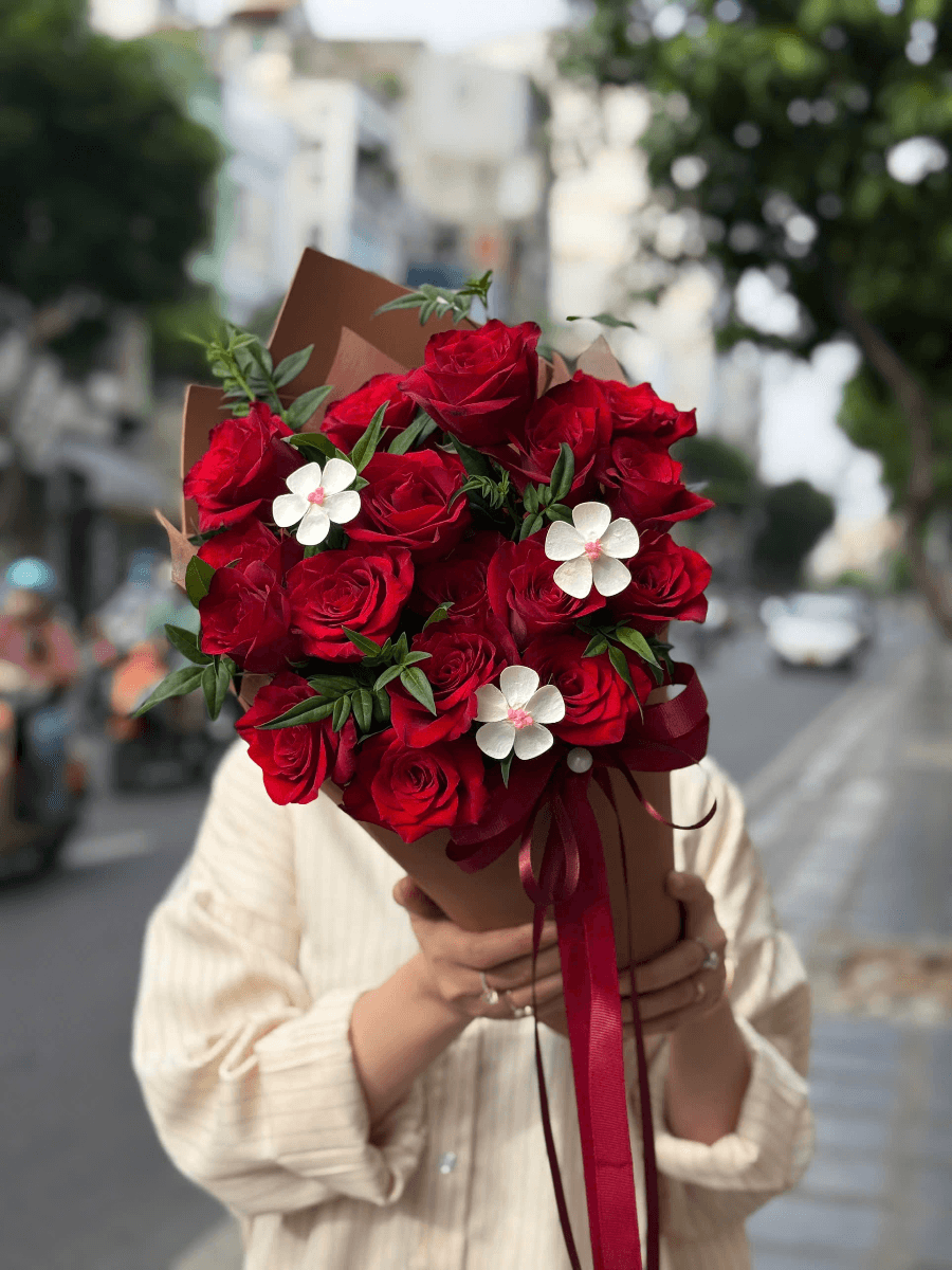 Bó hoa kem đỏ